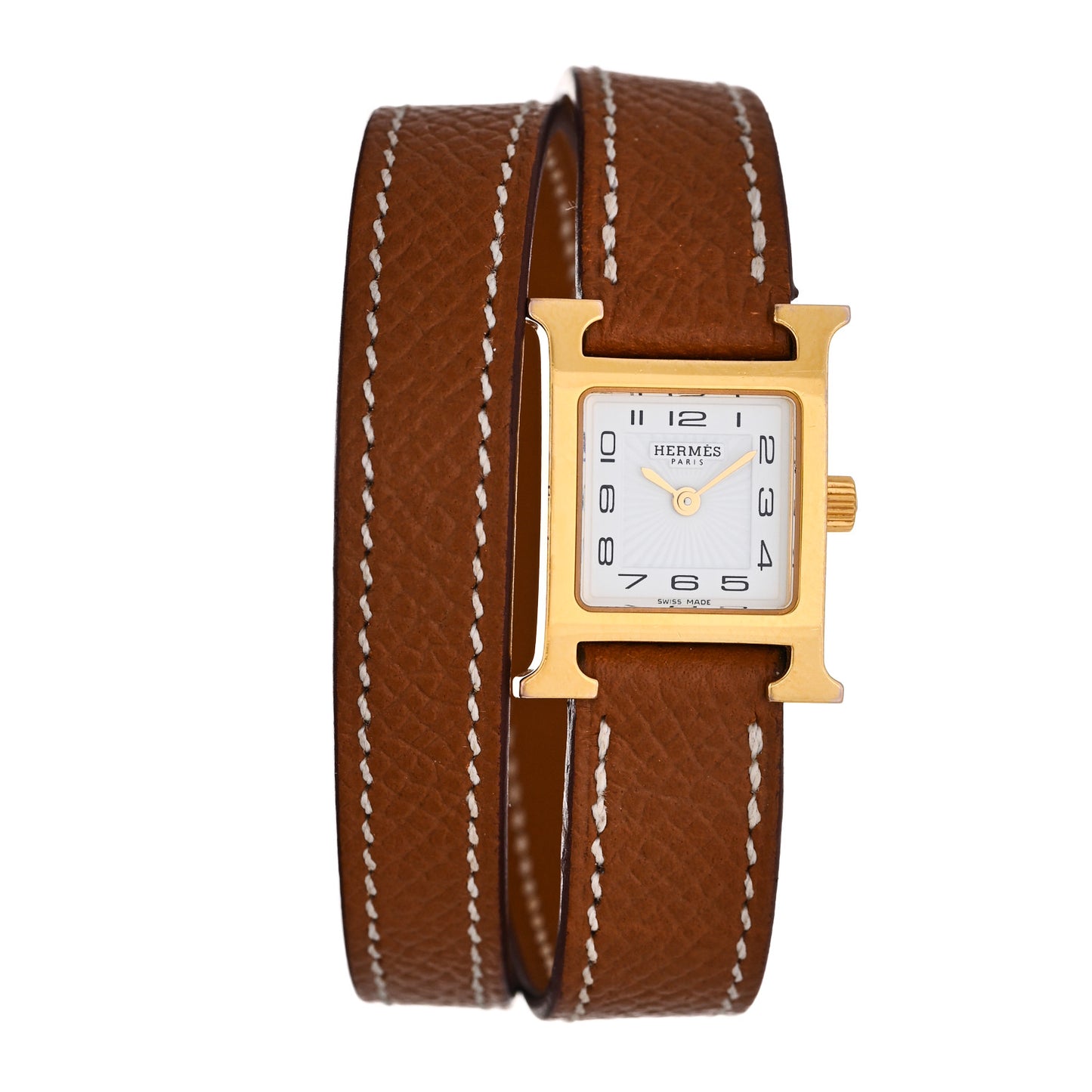 Stainless Steel Epsom 17.2mm Heure H Hour Double Tour Quartz Watch Gold