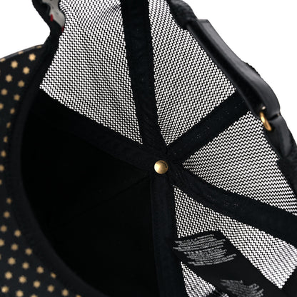 Gucci X SEGA Calfskin GUCCY Stars Baseball Hat M Black Gold 8 of 10