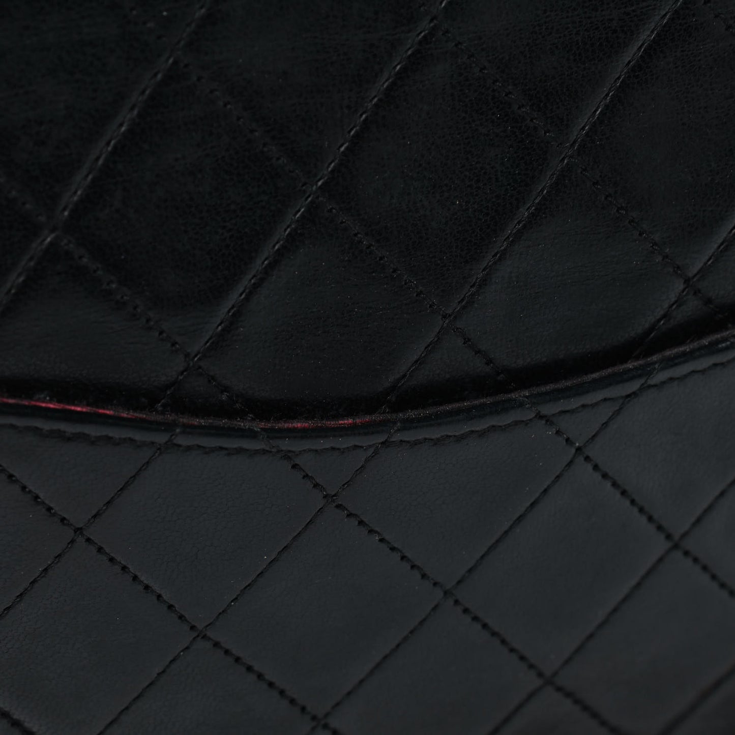 Lambskin Quilted Medium Double Flap Black