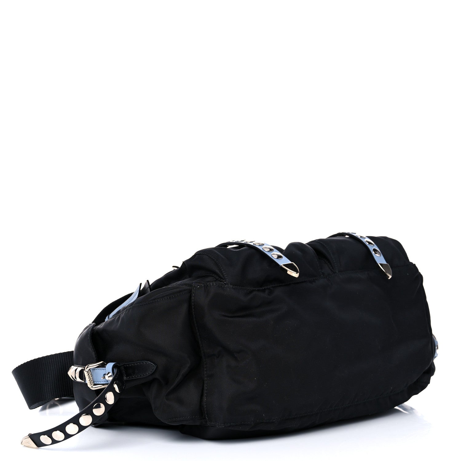 Prada Nylon New Vela Studded Messenger Black Astrale 4 of 9