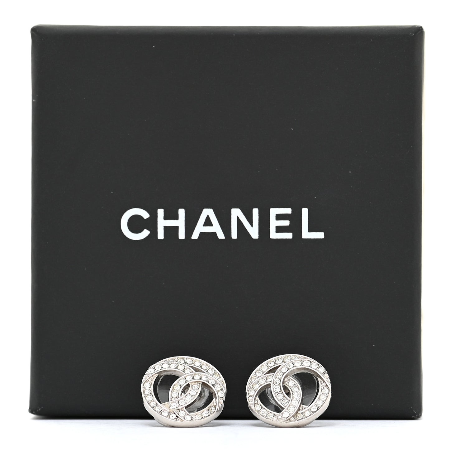 Crystal CC Earrings Silver