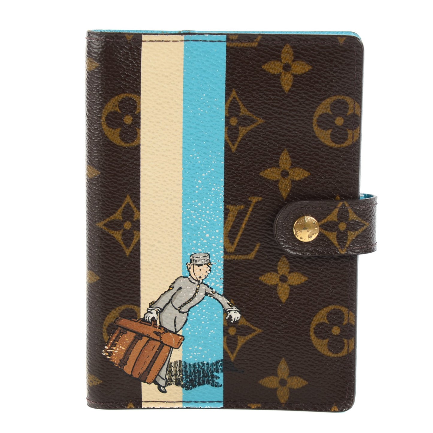 Monogram Groom Small Ring Agenda Cover Blue