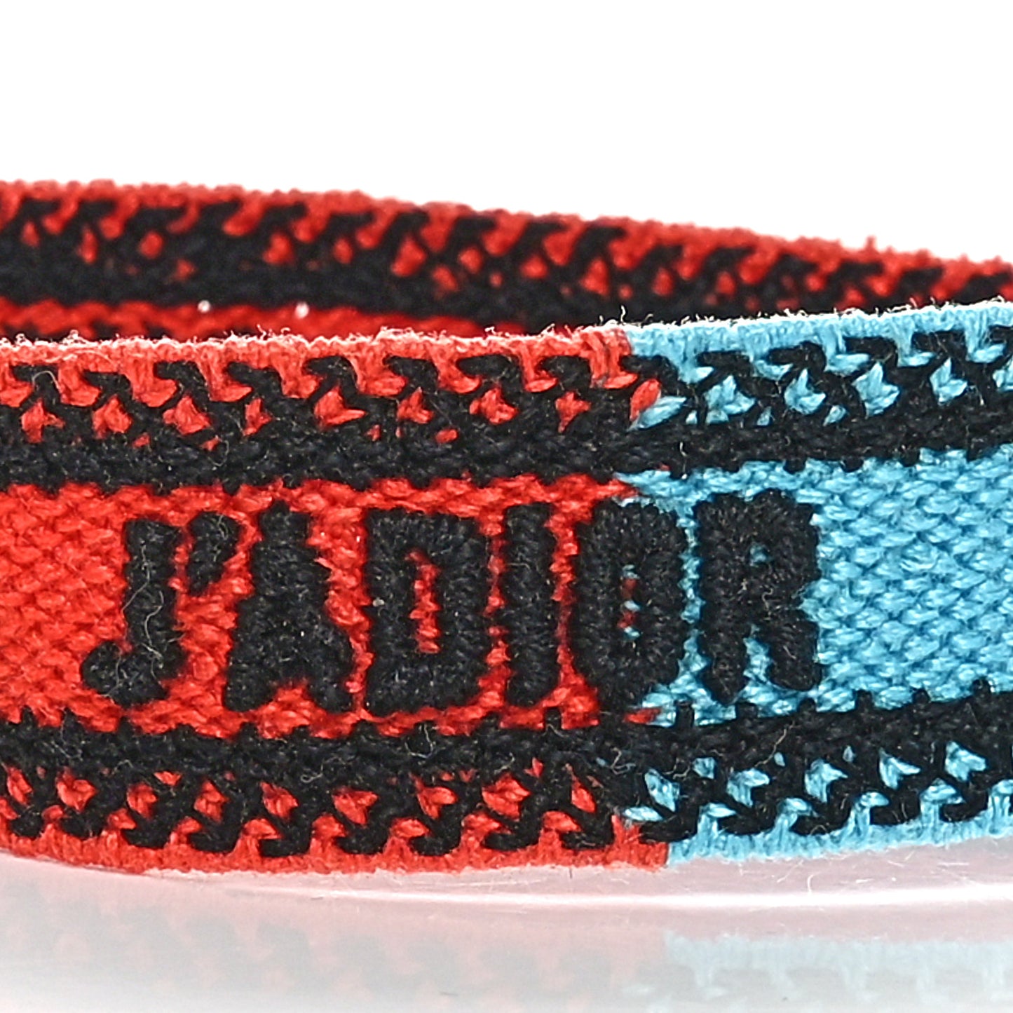 Woven Cotton J'Adior Friendship Bracelet Orange Blue