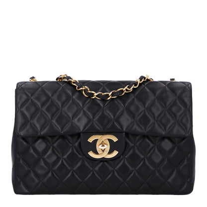 Chanel Lambskin Quilted XL Jumbo Single Flap Black 1 of 12