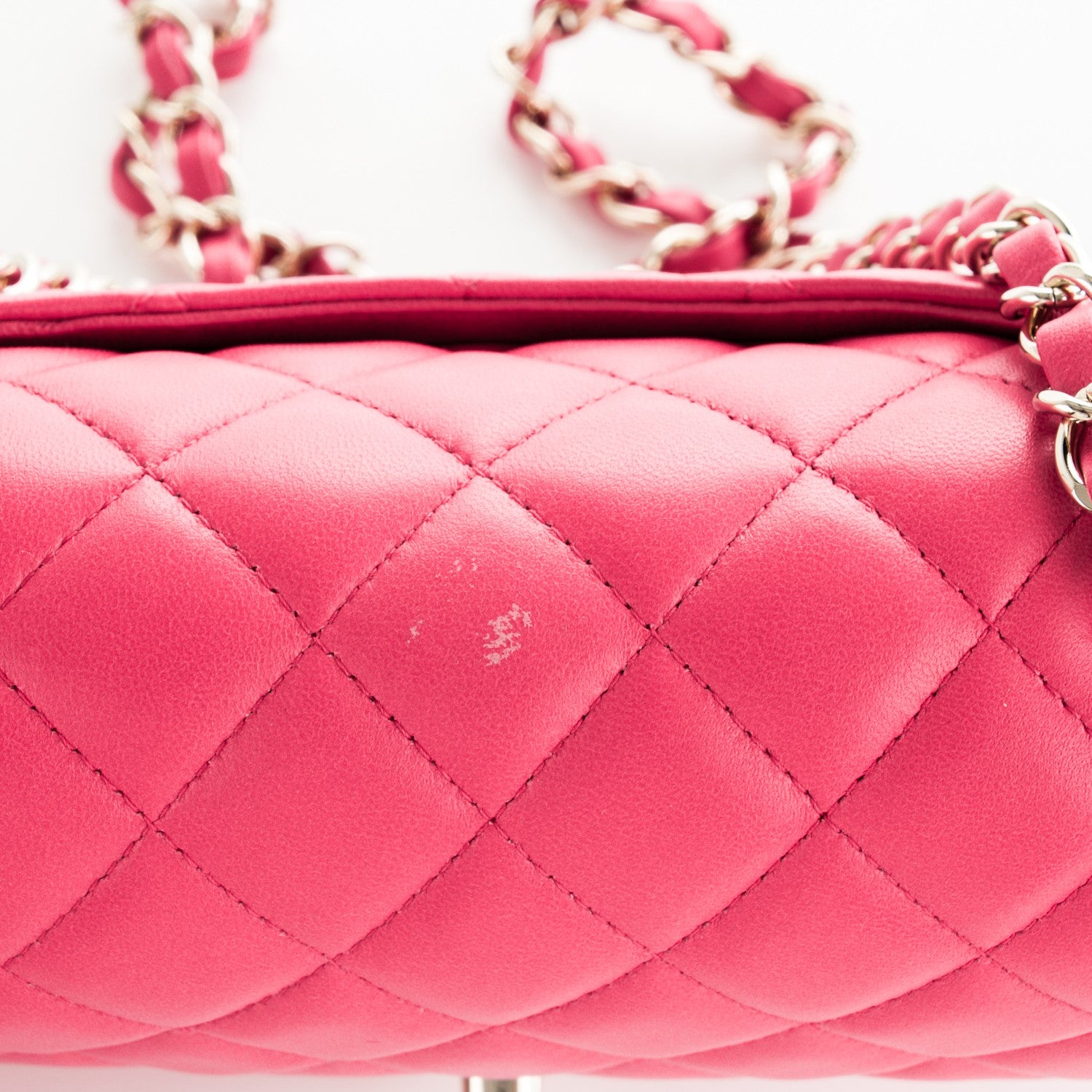 Chanel Lambskin Quilted Mini Rectangular Flap Fuchsia 5 of 8