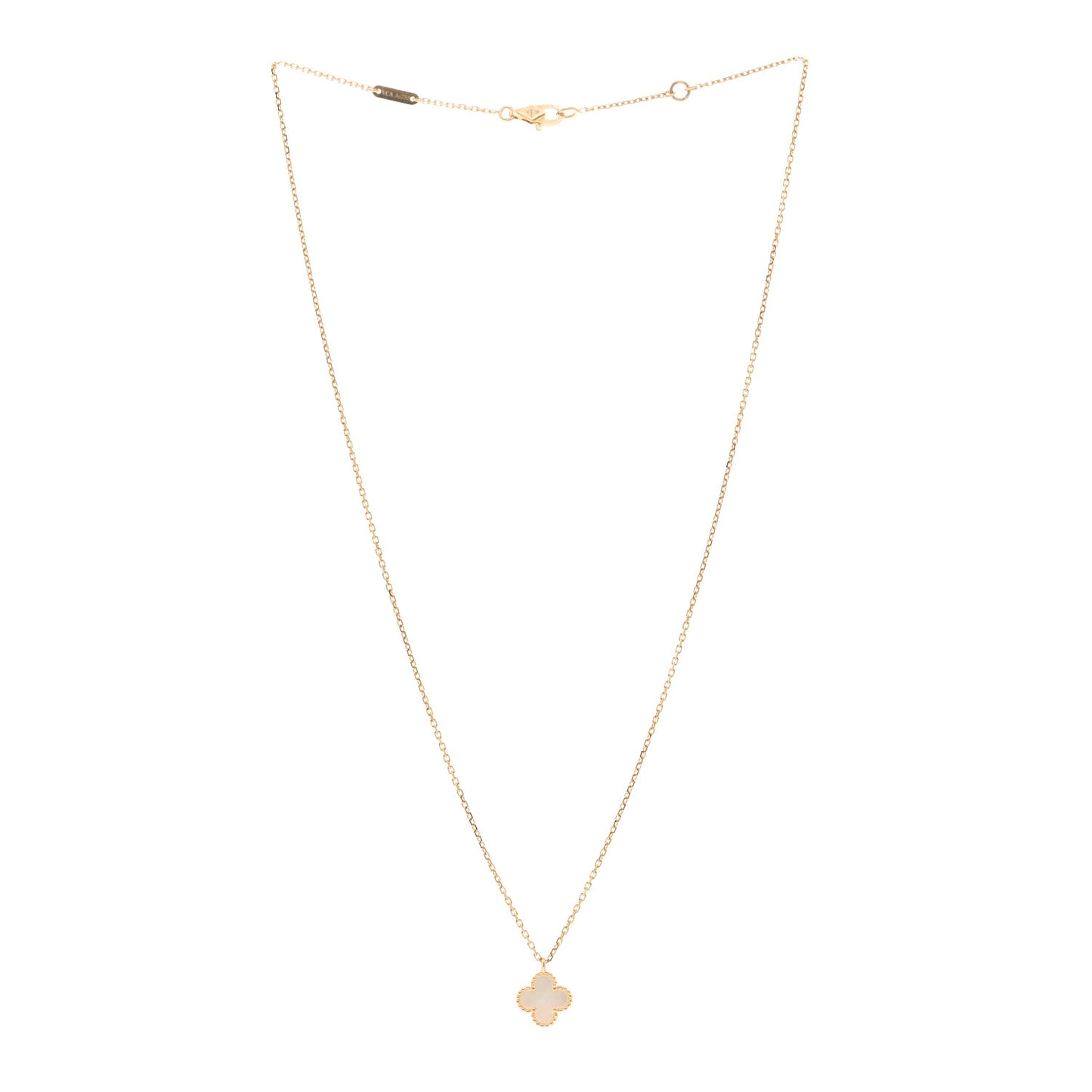 18K Yellow Gold Mother of Pearl Sweet Alhambra Pendant Necklace