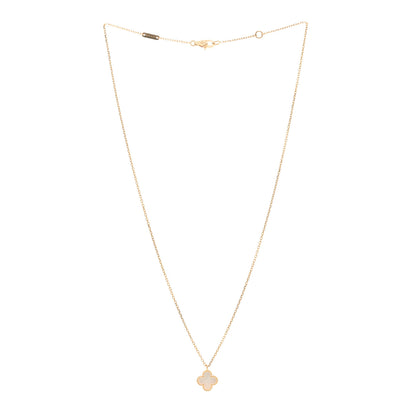Van Cleef & Arpels 18K Yellow Gold Mother of Pearl Sweet Alhambra Pendant Necklace 3 of 4