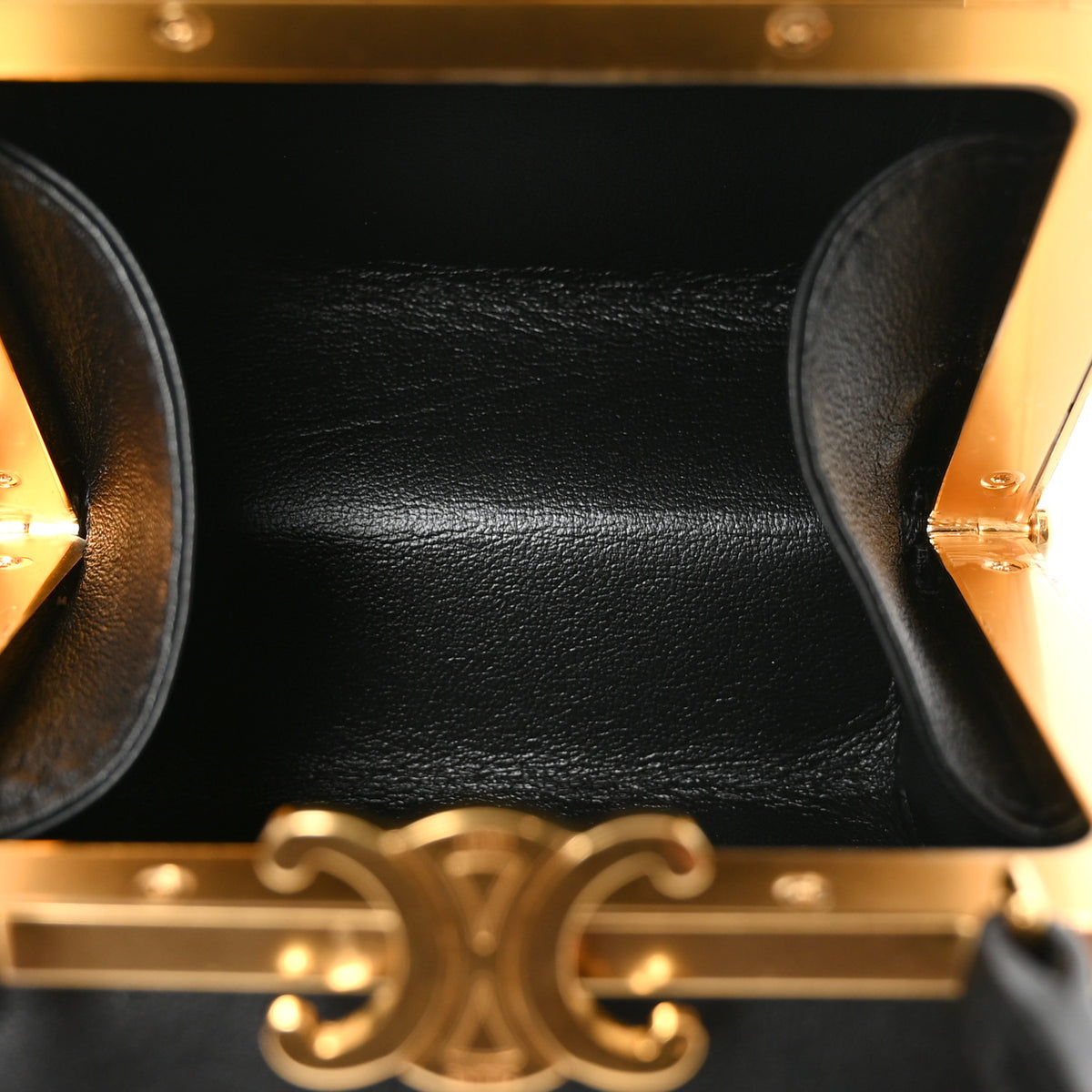 Celine Shiny Calfskin Lana Triomphe Minaudiere Black 5 of 9