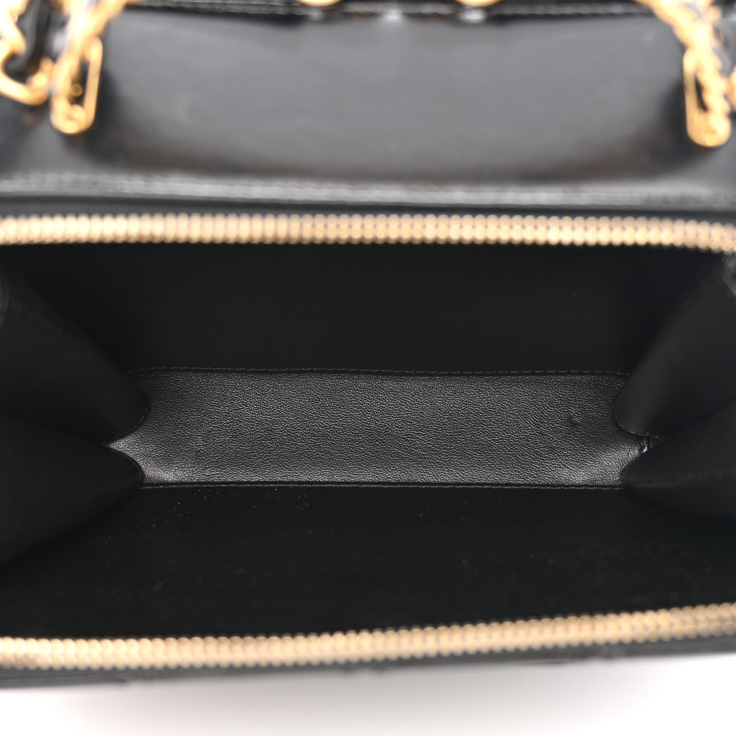 Chanel Shiny Calfskin Quilted Top Handle Vanity Black 6 of 13