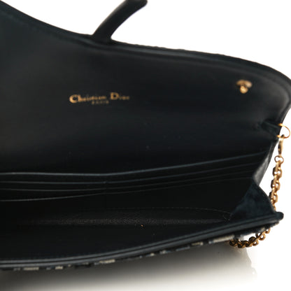 Christian Dior Oblique Saddle Chain Long Wallet Blue 6 of 10