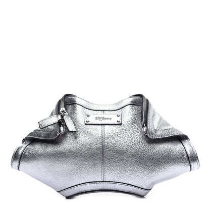 Alexander McQueen Metallic Lambskin De Manta Clutch Gun 1 of 11
