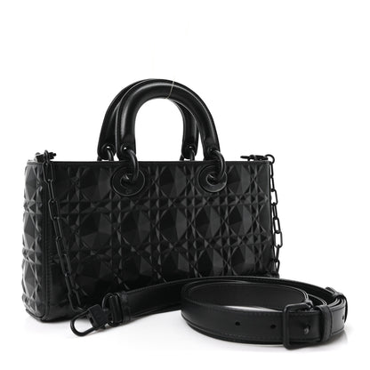Christian Dior Calfskin Cannage Diamond Medium Lady D-Joy Black 3 of 11