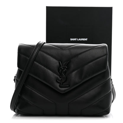 Saint Laurent Calfskin Y Quilted Monogram Monochrome Toy Loulou Crossbody Bag Black 10 of 10