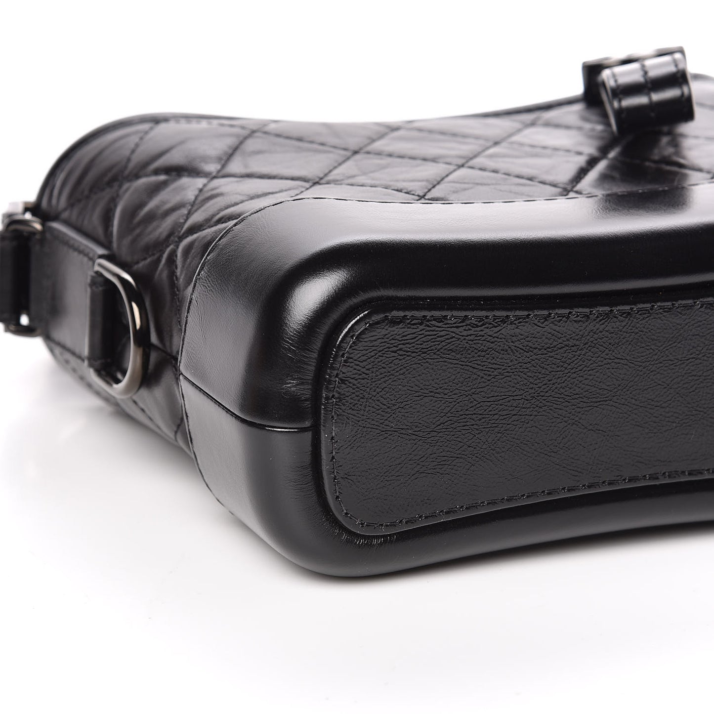 Aged Calfskin Quilted Small Gabrielle Hobo So Black