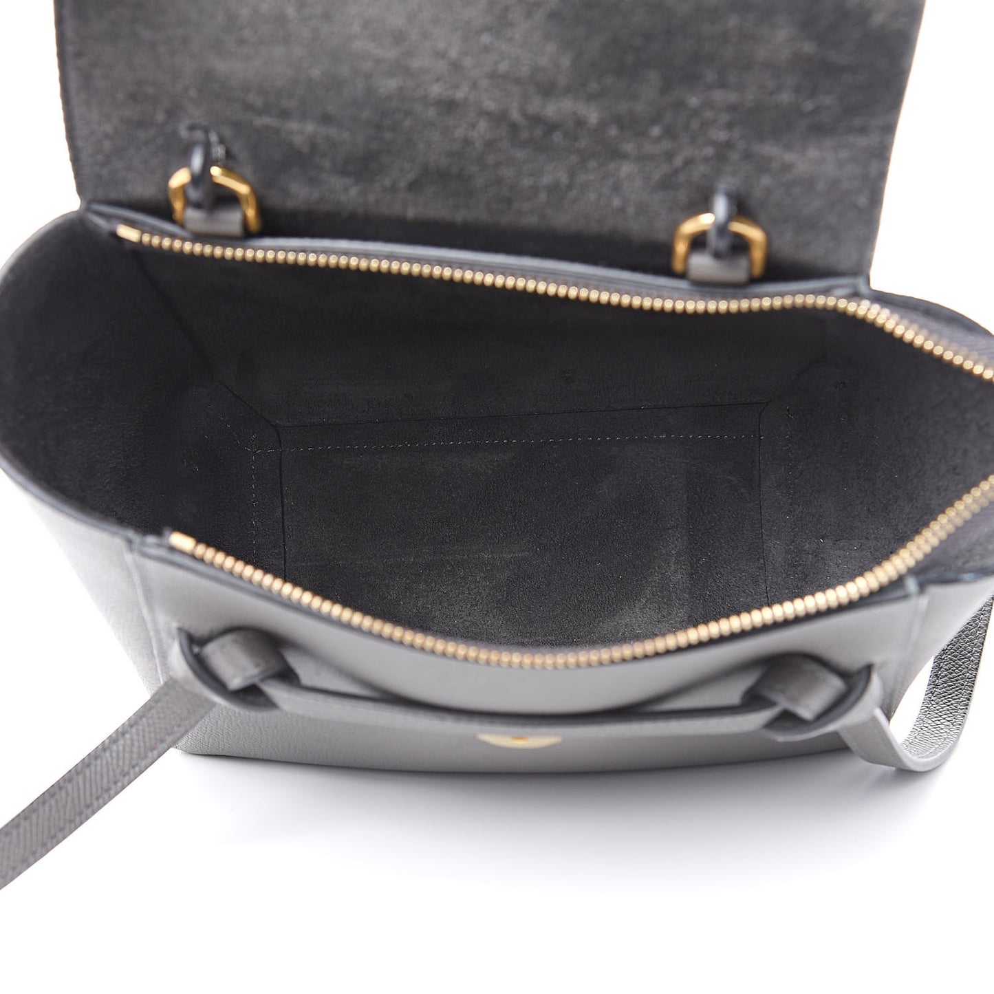 Grained Calfskin Nano Belt Bag Grey