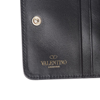 Valentino Garavani Vitello Rockstud Compact Zip Around Wallet Black 6 of 8
