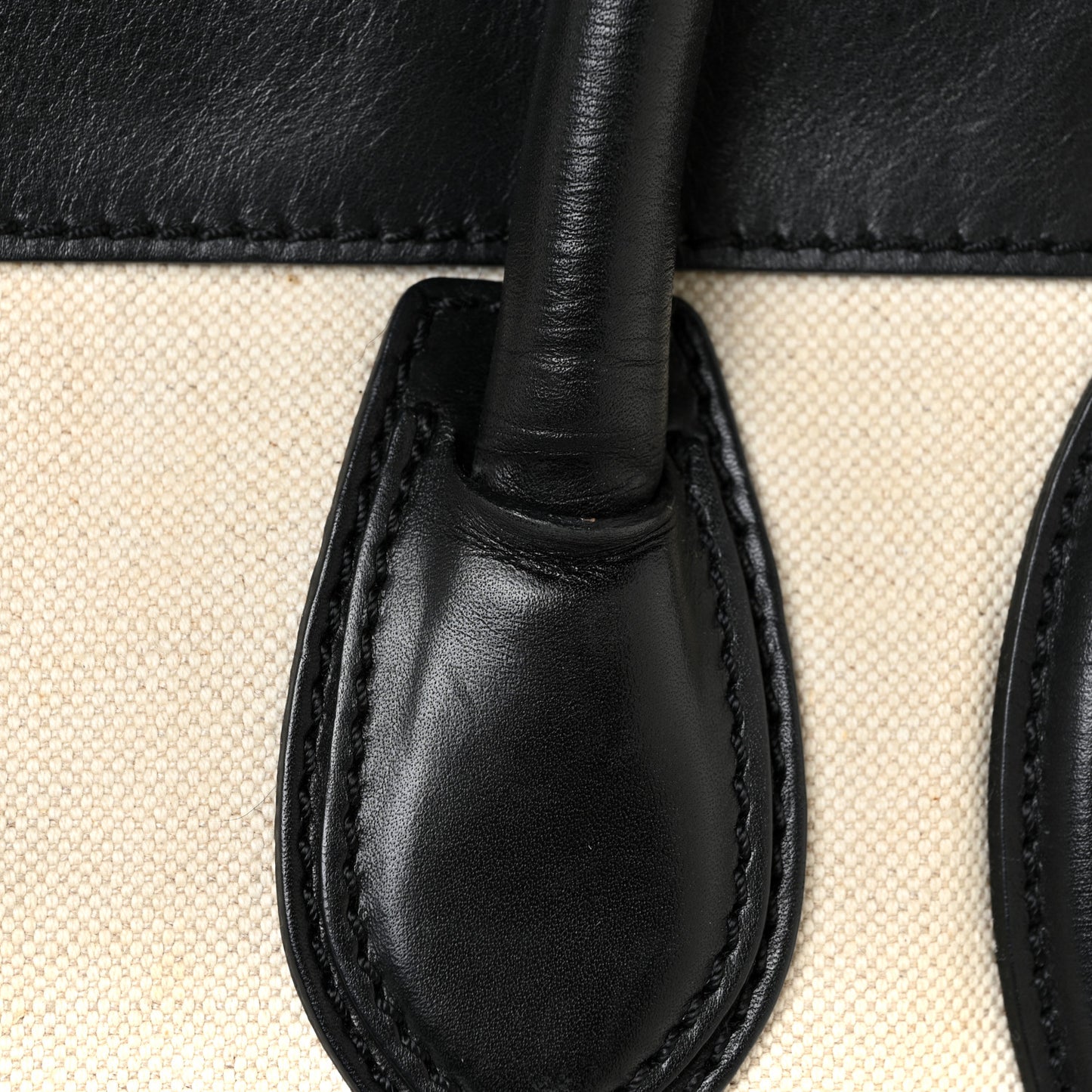 Natural Canvas Smooth Calfskin Mini Luggage Cream
