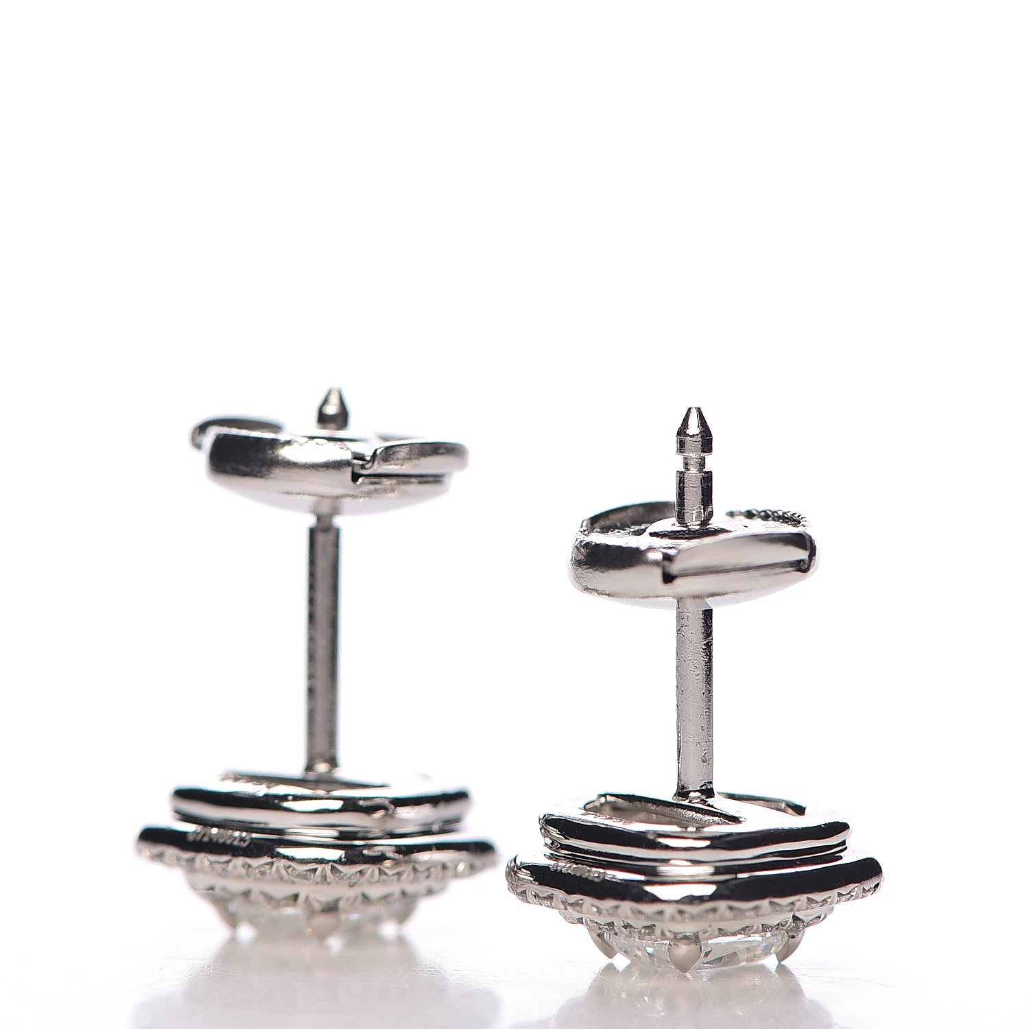 Tiffany Platinum Diamond 1.24ctw Cushion Soleste Earrings 3 of 6
