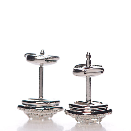 Tiffany Platinum Diamond 1.24ctw Cushion Soleste Earrings 3 of 6