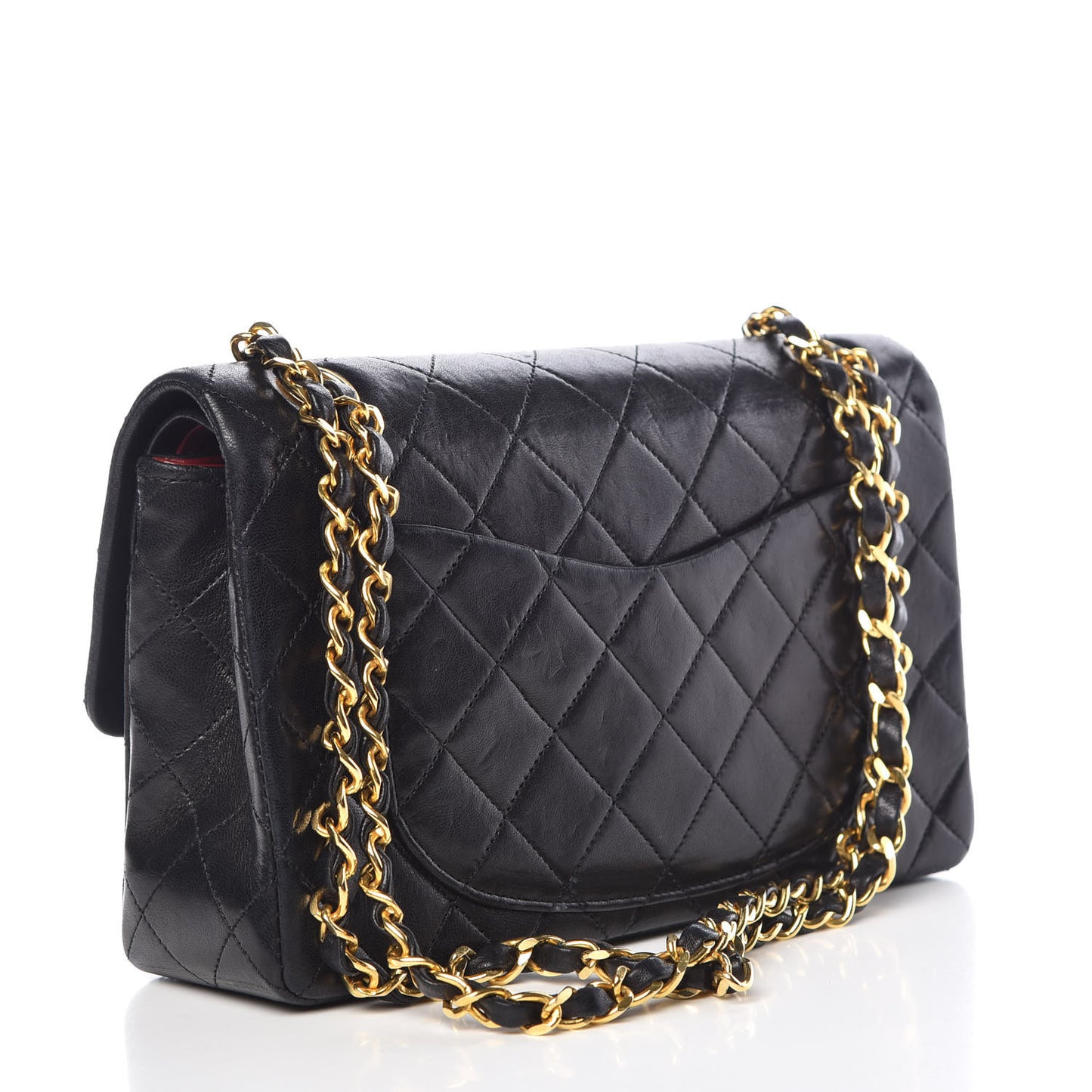 Lambskin Quilted Small Double Flap Black