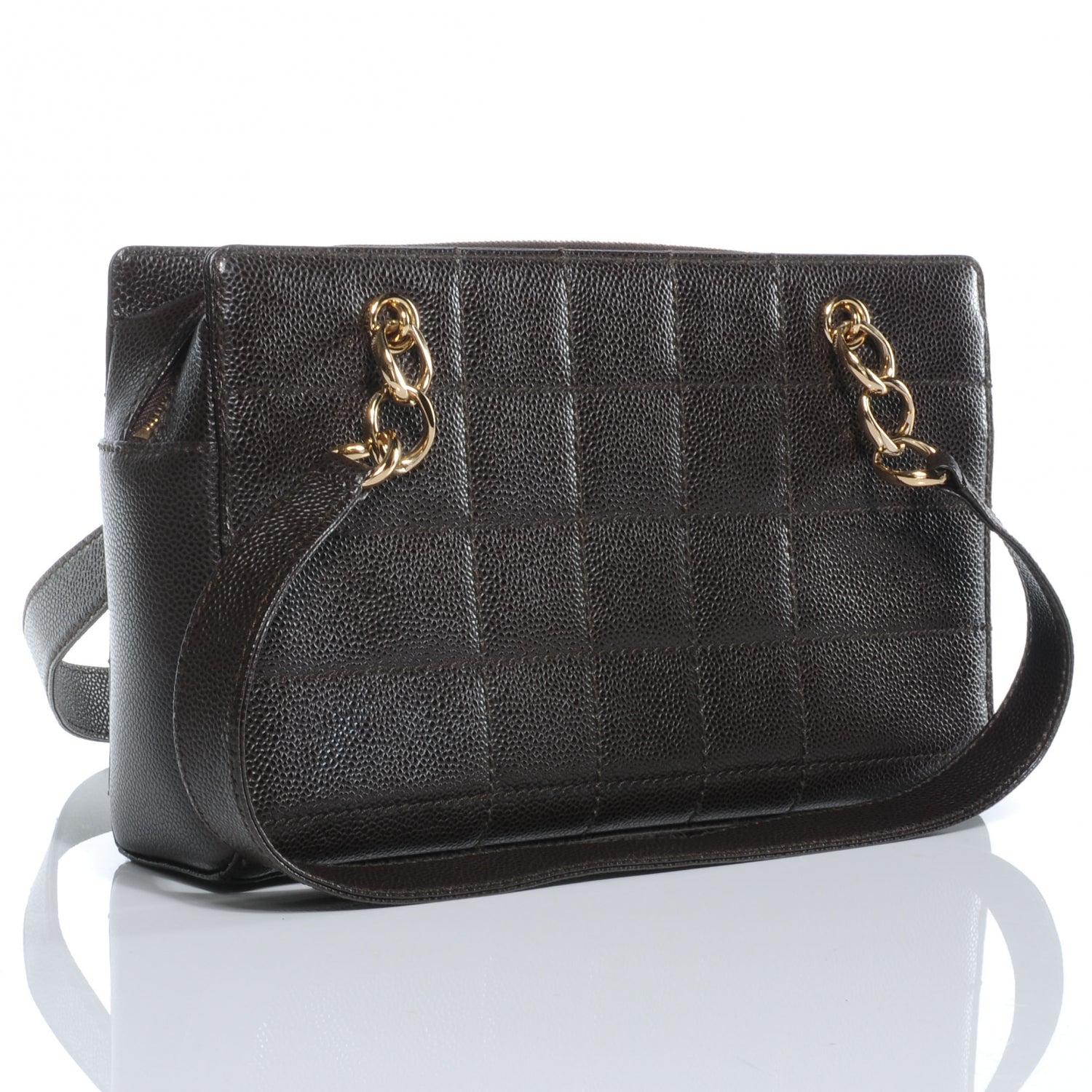 Chanel Caviar Square Quilted Shoulder Bag Brown 3 of 7