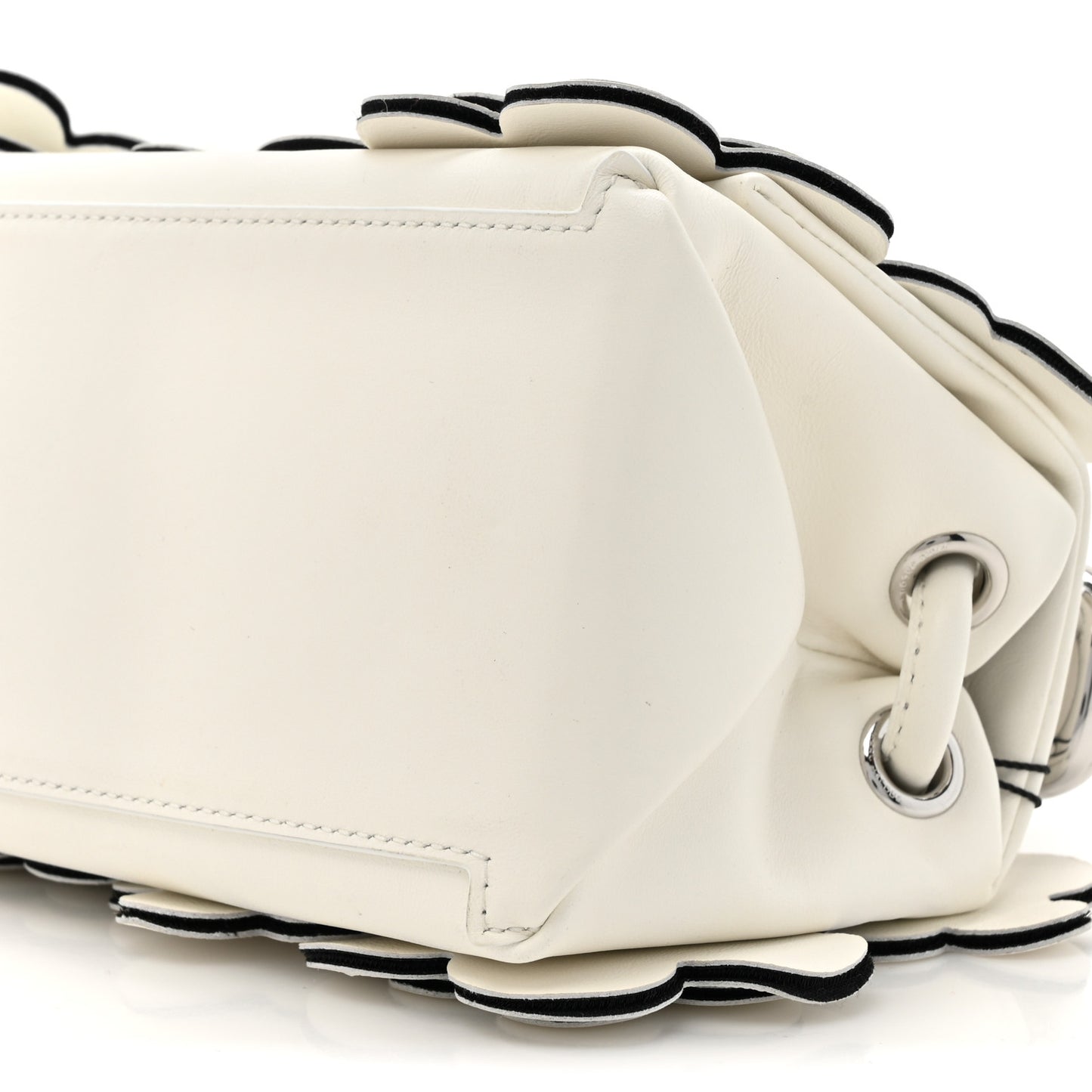 Lambskin Daisy Applique The Mini Dual Bag White