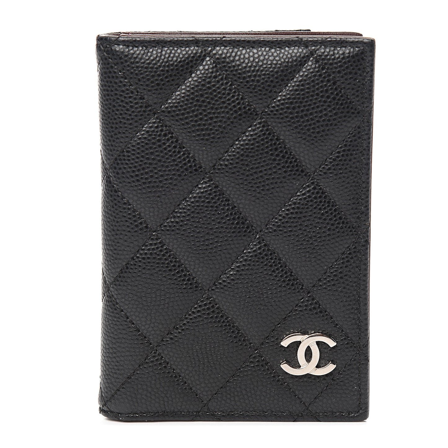 Caviar Quilted Card Holder Wallet Black