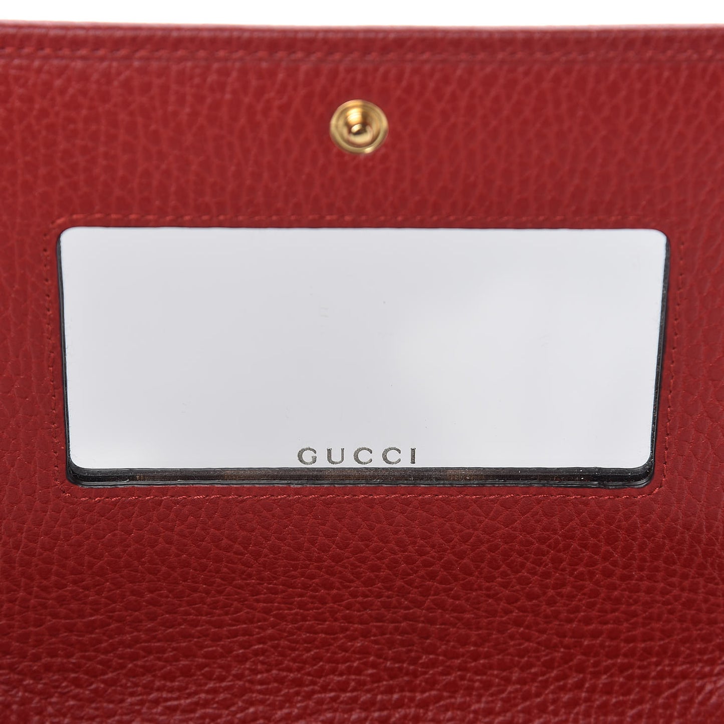 Dollar Calfskin Mini GG Marmont Chain Wallet Hibiscus Red
