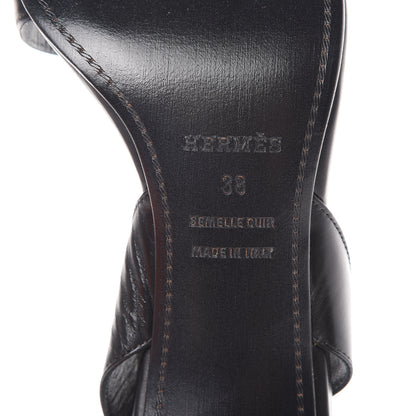 Hermes Calfskin Premiere Sandals 38 Black 8 of 9