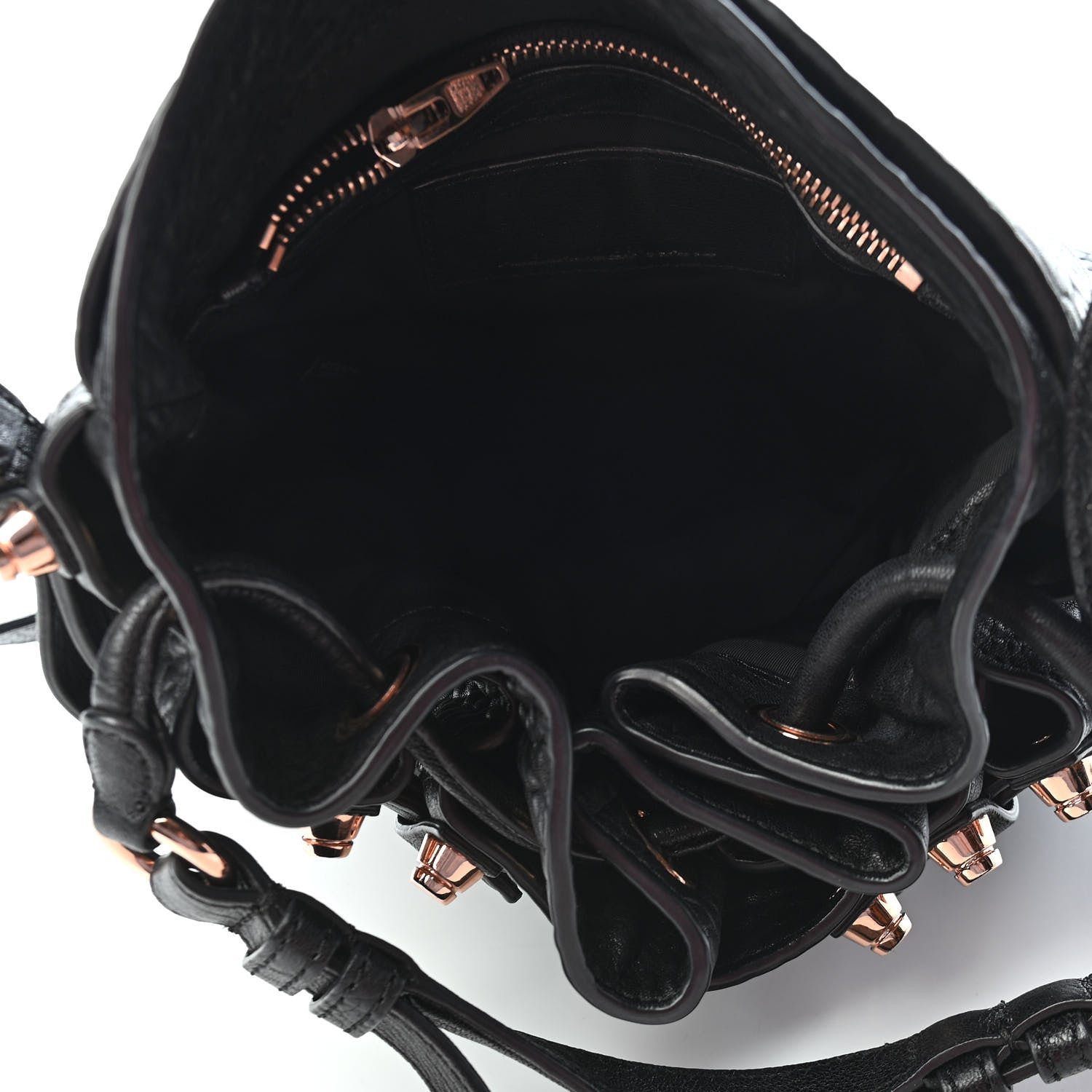 Alexander Wang Pebbled Lambskin Diego Bucket Black Rose Gold Hardware 5 of 9