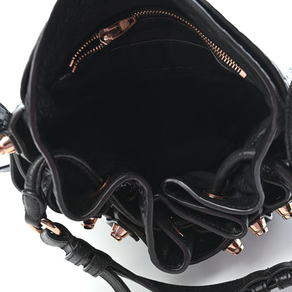 Alexander Wang Pebbled Lambskin Diego Bucket Black Rose Gold Hardware 5 of 9
