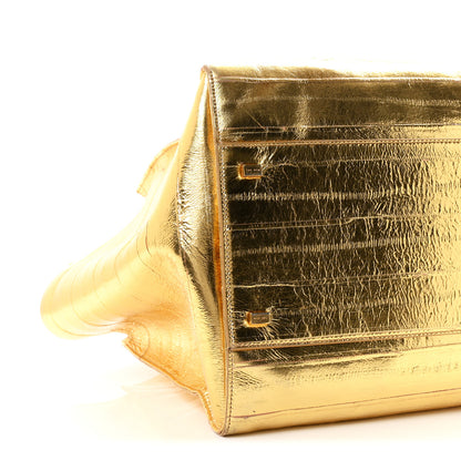 The Row Metallic Calfskin Geo Margaux Bag Gold 8 of 11