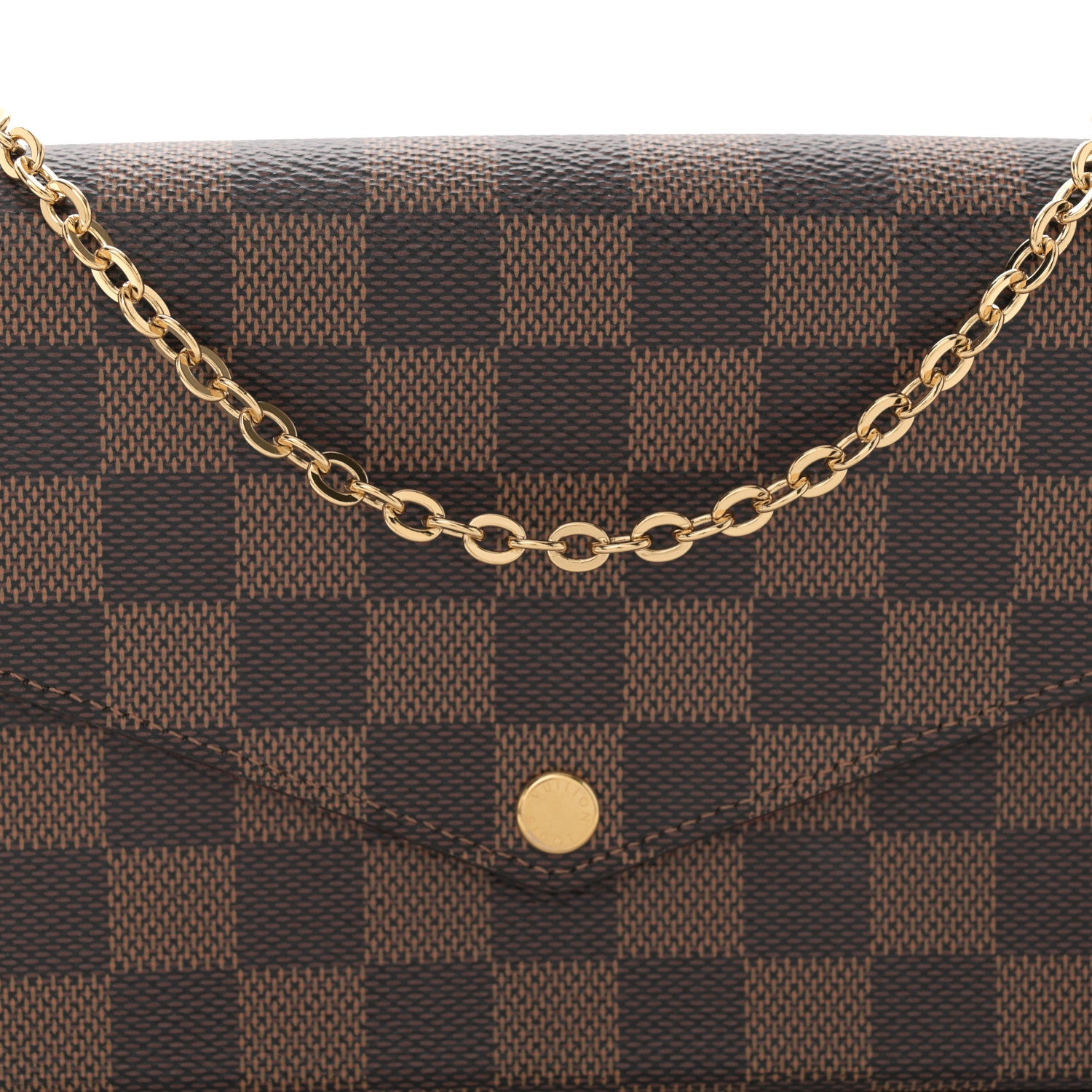 Louis Vuitton Damier Ebene Pochette Felicie Chain Wallet 8 of 10