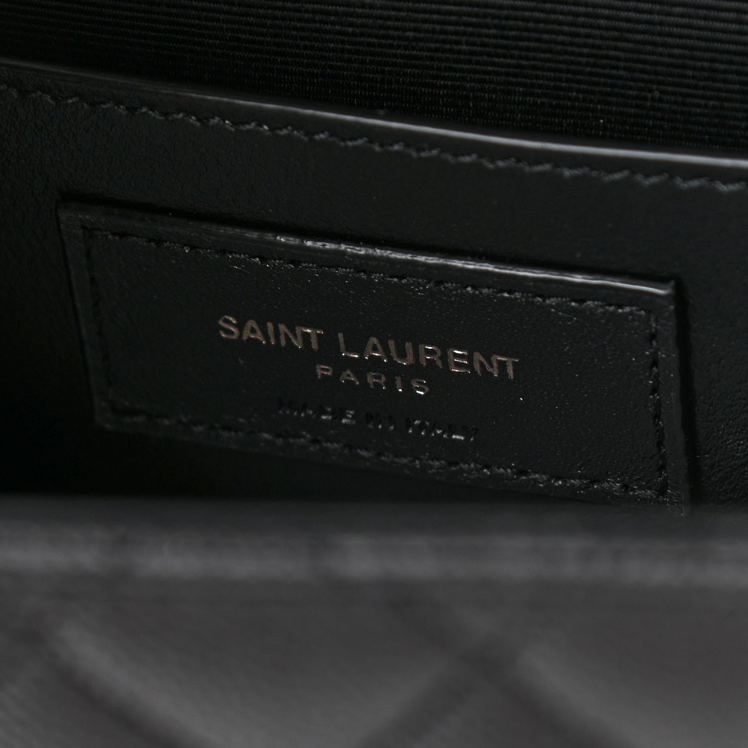 Saint Laurent Grain De Poudre Textured Mixed Matelasse Triquilt Medium Monogram Satchel Black 7 of 12