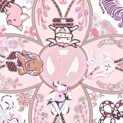 Louis Vuitton Silk Superstition LV Square Scarf Rose Clair 4 of 6