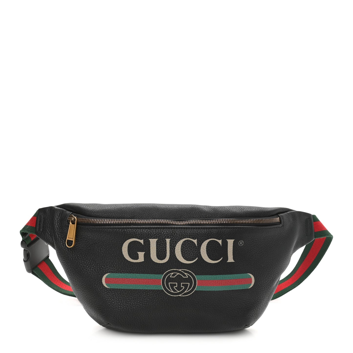 Grained Calfskin Logo Belt Bag Black