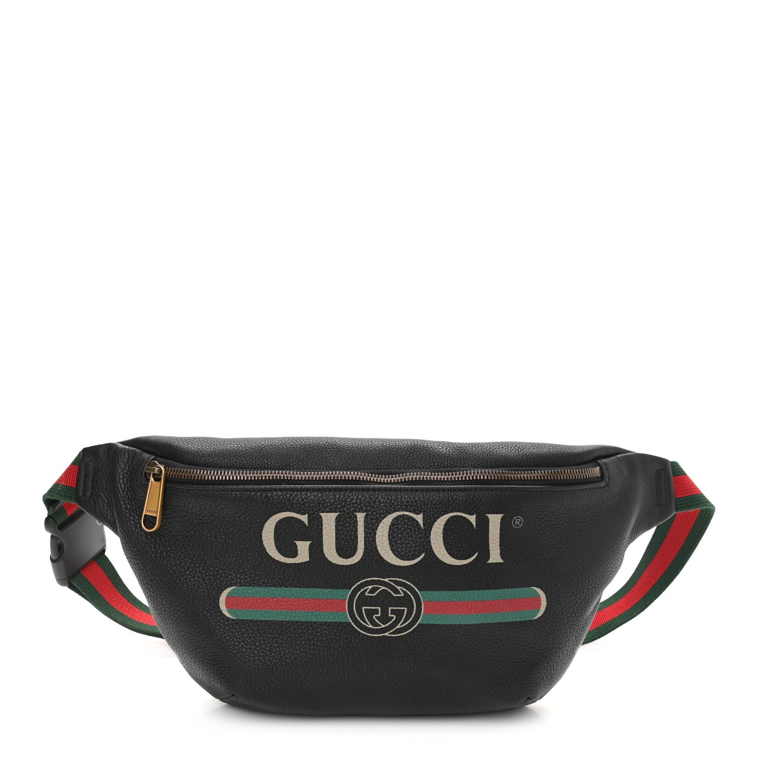 Gucci Grained Calfskin Logo Belt Bag Black 1 of 11