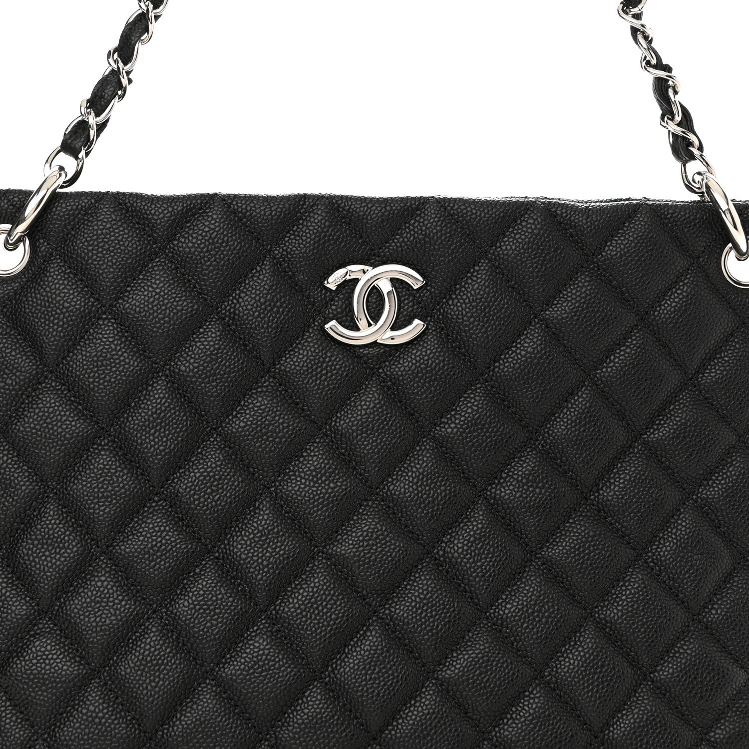 Chanel Caviar Quilted Large CC Shopping Tote Black 7 of 10
