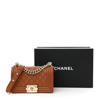 Chanel Caviar Quilted Small Boy Flap Brown 13 of 13