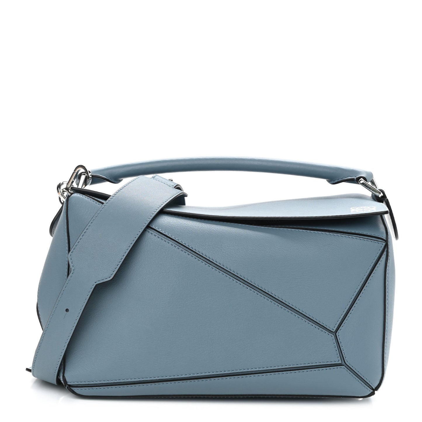 Calfskin Medium Puzzle Bag Stone Blue