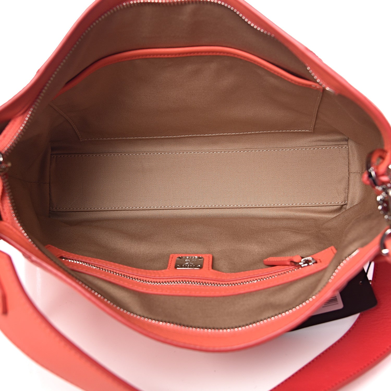 MCM Calfskin Ottomar Monogram Medium Klara Hobo Hot Coral 5 of 10