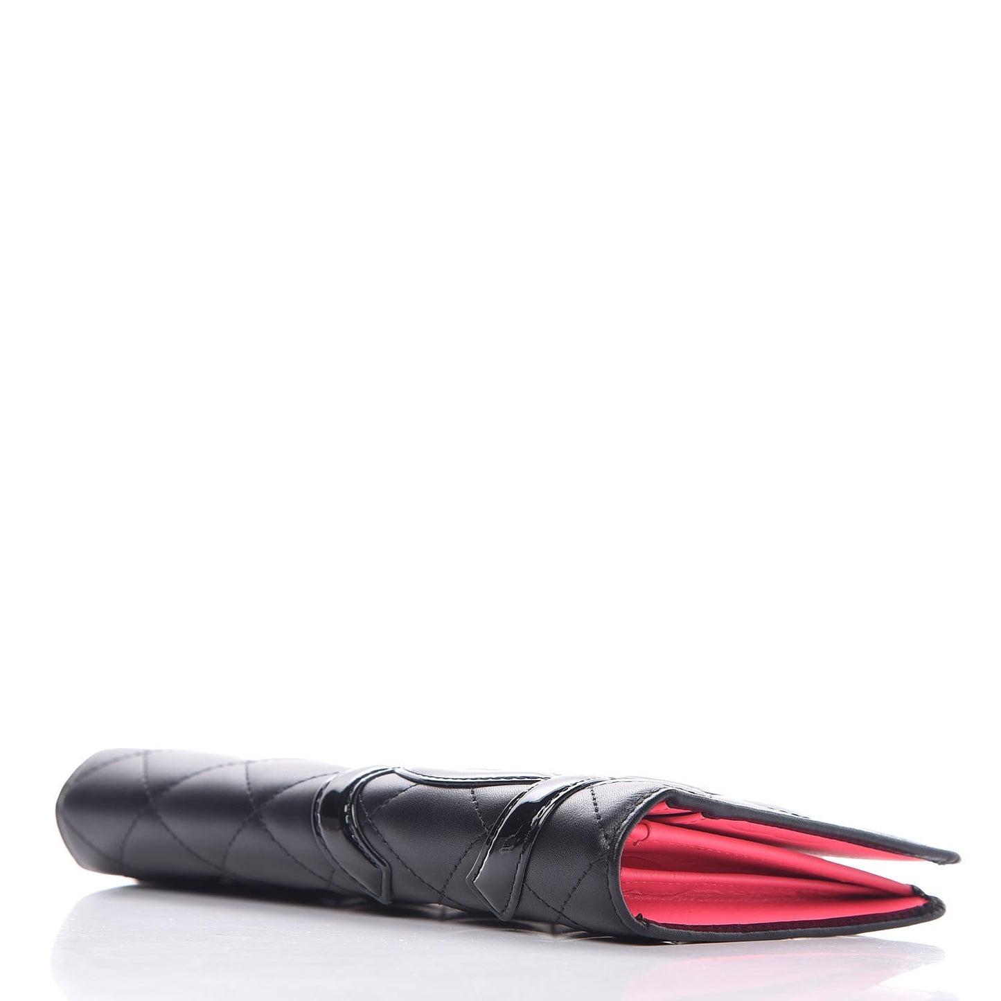 Calfskin Quilted Cambon Yen Wallet Black
