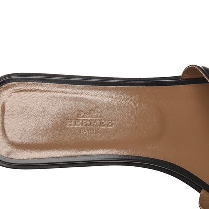 Hermes Calfskin Omaha Sandals 38 Black 6 of 8