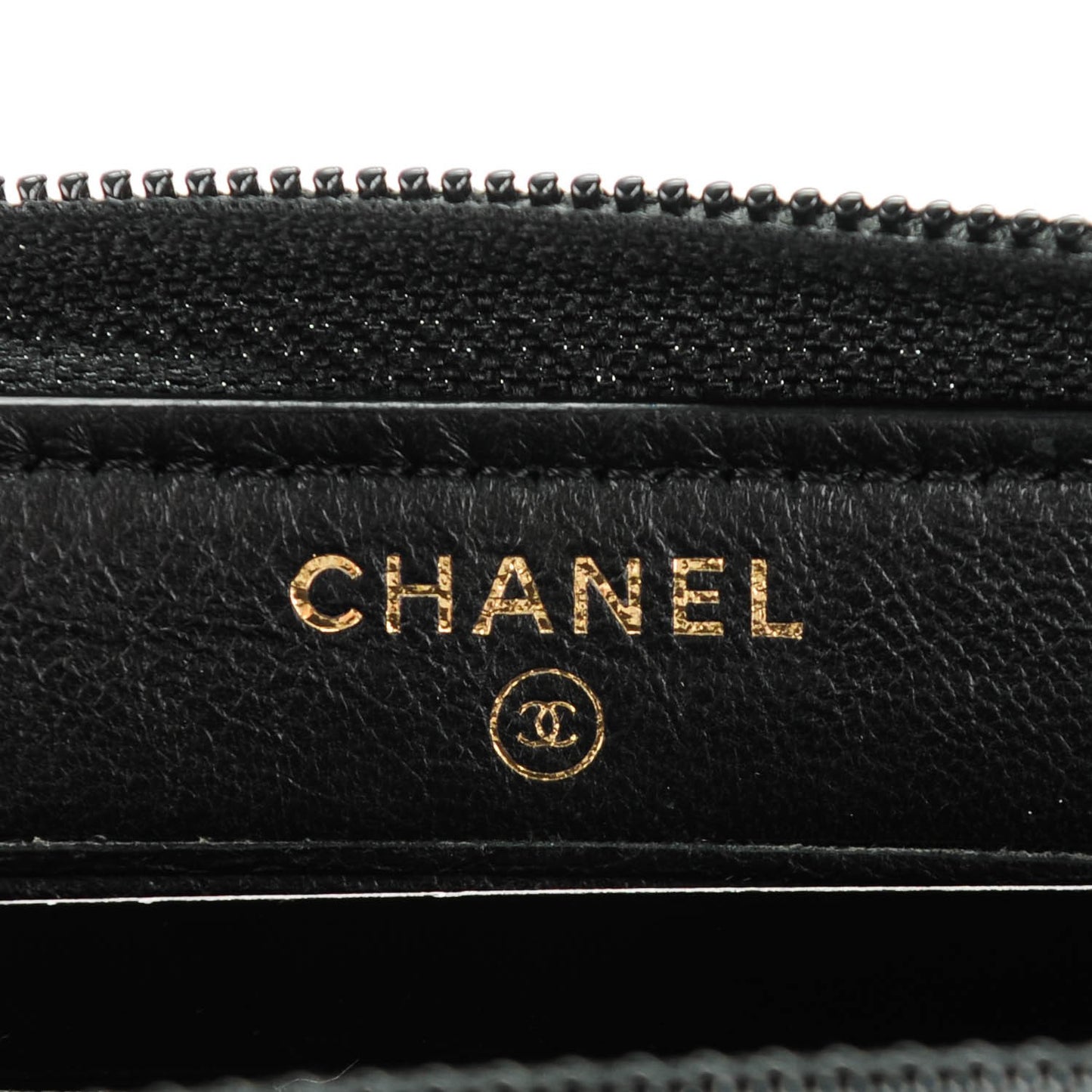Lambskin Quilted Small Boy Zip Around Wallet Black
