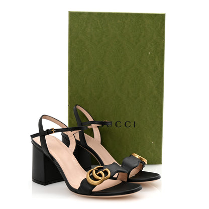 Gucci Lifford Calfskin GG Marmont Ankle Wrap 75mm Sandals 36.5 Black 9 of 9