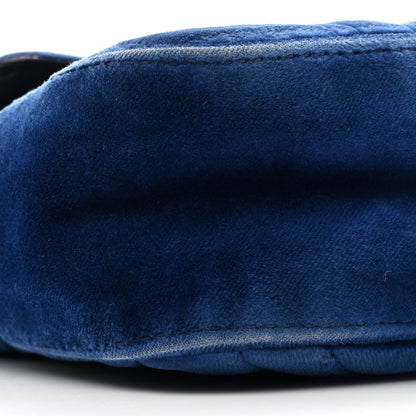 Gucci Velvet Matelasse Mini GG Marmont Shoulder Bag Cobalt Blue 8 of 9