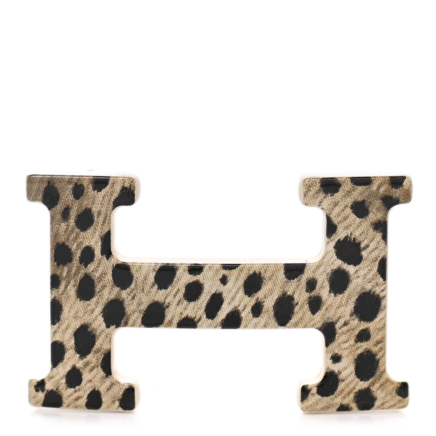 Enameled Steel Printed 24mm Felines H Email Belt Buckle Leopardus