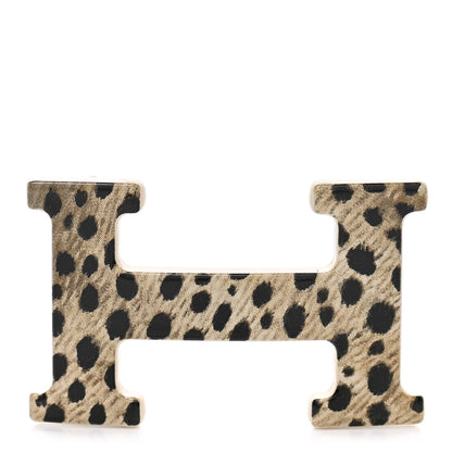 Hermes Enameled Steel Printed 24mm Felines H Email Belt Buckle Leopardus 1 of 4