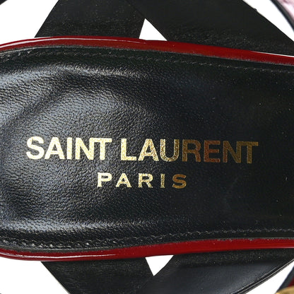 Saint Laurent Patent Calfskin Tribute 105 Sandals 39 Hot Red 7 of 7
