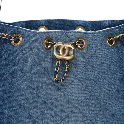 Chanel Washed Denim Quilted Small Chanel 25 Handbag Blue 8 of 11
